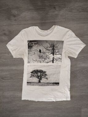 Armani Exchange A/X Men's S White Nature Graphic Tee AS-IS Storage Yellowing